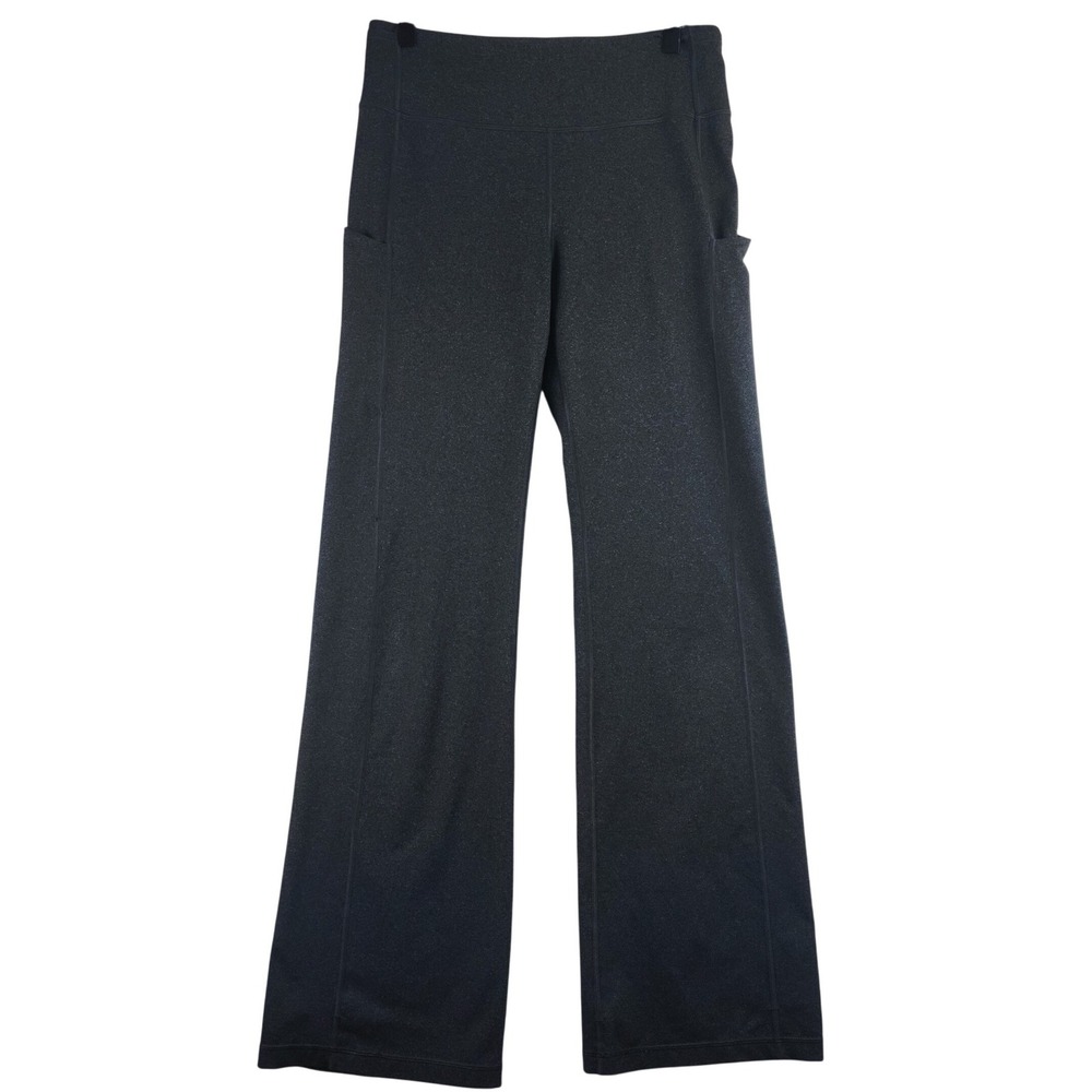 Luga Yoga Pants Charcoal Gray Heathered Bootcut Side Pockets Large Womens Medium - Picture 1 of 9